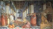 Fra Filippo Lippi The Celebration of the Relics of St Stephen and Part of the Martyrdom of St Stefano oil on canvas